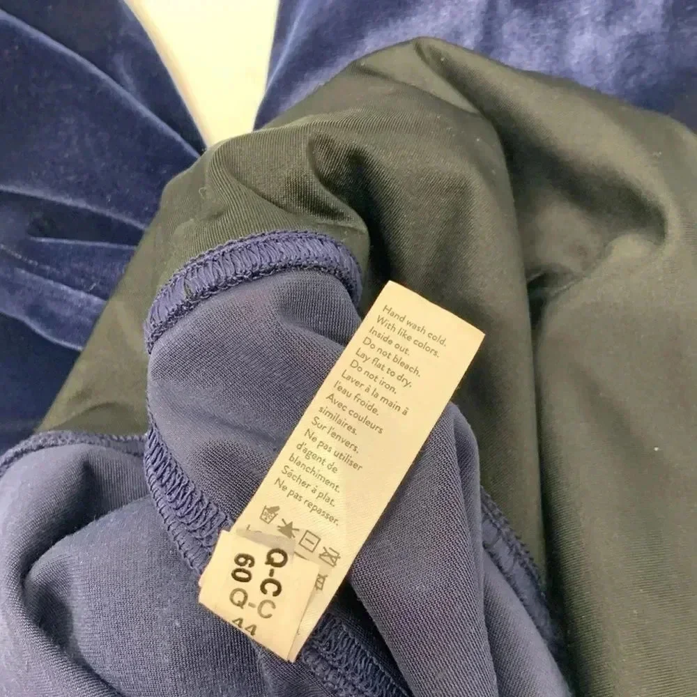Spanx Velvet Leggings Pull On Stretch Pants Velour Dark Lapis Night Blue Small
